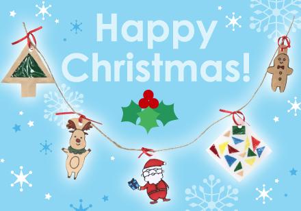 クリスマスガーランド工作 クリスマスガーランドの工作例